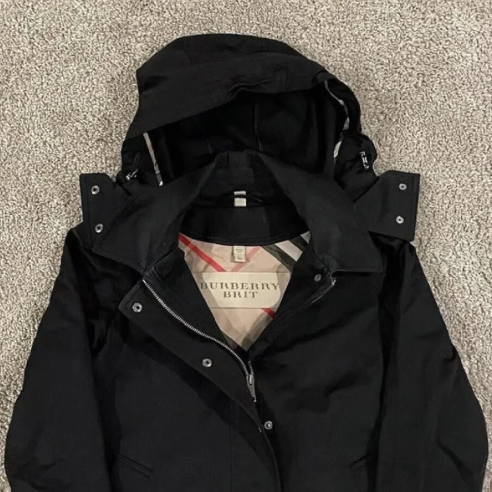 Burberry | Coat | Burberry Brit Hooded Black Trench| Rain Coat | Holiday Gifts - Picture 3 of 16